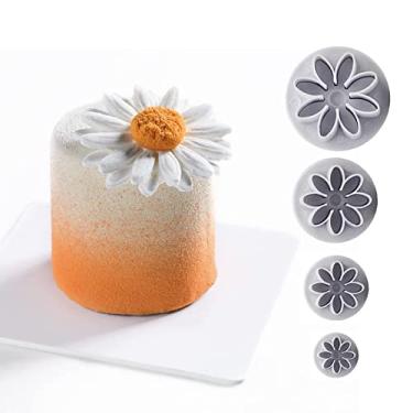 Imagem de YAFIYGI 4 peças, crisântemo, 8 pétalas, margarida, desentupidor, gérbera, fondant, suprimentos, conjunto de corte, cortador de biscoitos, decoração de moldes, ferramenta de gravação em relevo