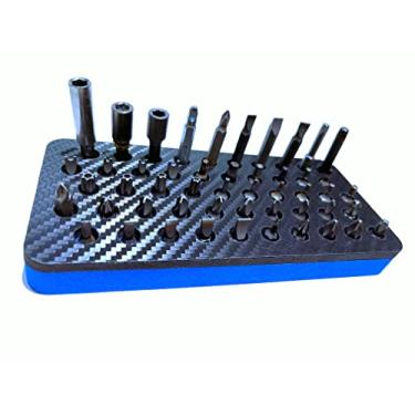 Imagem de Leading Concepts Suporte de broca hexagonal de 50 furos | Organizador de brocas | Armazenamento de cabeça de chave de fenda | Armazenamento adaptador de broca sextavada de 1/10.2 cm | Caixa de