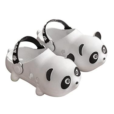 Imagem de Chinelo de verão infantil com pingentes de panda para meninos e meninas pequenas, Branco, 25/26 BR