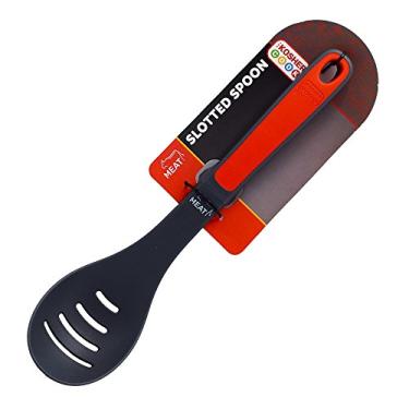 Imagem de (Vermelho) - Colher com fenda vermelha para carne - Utensilio de servir e misturar silicone resistente com alca ergonomica e pega confortavel para cozinhar e assar - Utensilios de cozinha codificados por cores da The Kosher Cook