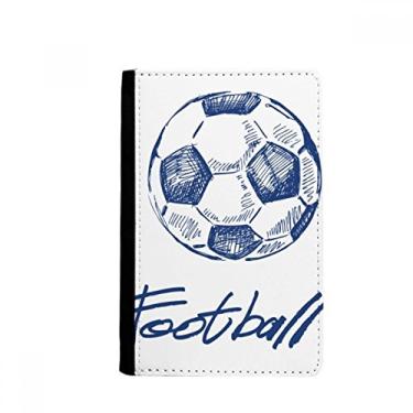 Imagem de Porta-passaporte padrão azul de futebol dos desenhos animados simples notecase burse carteira capa cartão bolsa, Multicolor
