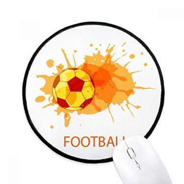 Imagem de Tapete de mouse esportivo laranja futebol americano tapete redondo para computador