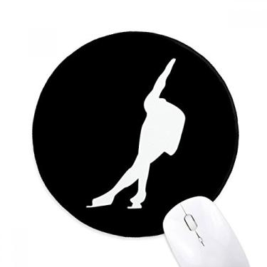 Imagem de Mouse pad preto esportivo com contorno de patins para computador