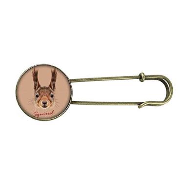 Imagem de Broche de metal retrô com orelhas longas de esquilo e broche de metal