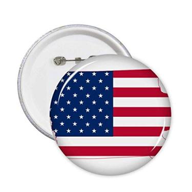 Imagem de Iowa EUA Mapa Estrelas Listras Bandeira Broche Emblema Botão Decoração 5 peças