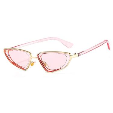 Imagem de Óculos de Sol Feminino Pequeno Olho de Gato Moda Designer Vintage Triângulo Cor Doce Óculos de Sol Feminino Tons UV400 Masculino, 5, Tamanho Único