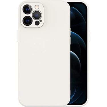 Imagem de TTUCFA Capa de silicone líquido compatível com iPhone 13 Pro capa de telefone flexível anti-choque capa protetora de corpo inteiro de camada tripla (cor: branco, tamanho: para iphone12Pro max)