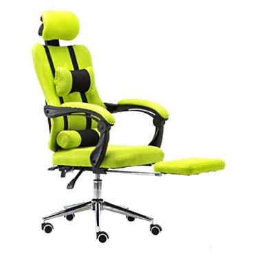 Imagem de Cadeira de escritório E-sports Cadeira executiva giratória Elevador com apoio para os pés Malha giratória Cadeira ergonômica reclinável com encosto alto Cadeira reclinável para escritório (cor: verde)