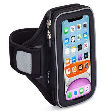 Imagem de Braçadeira de corrida Sporteer Velocity V7 – Compatível com iPhone 11, XR, 11 Pro, Xs, 8, 7, Galaxy Note 10, Galaxy S20, S10, S10e, S9, S8, Pixel 4, 3a, LG, Moto e mais – Serve na maioria das capas (M/L Straps)
