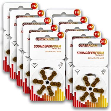 Imagem de 60 Pilhas Baterias 312 Pr41 Sound Perform com 10 Cartelas