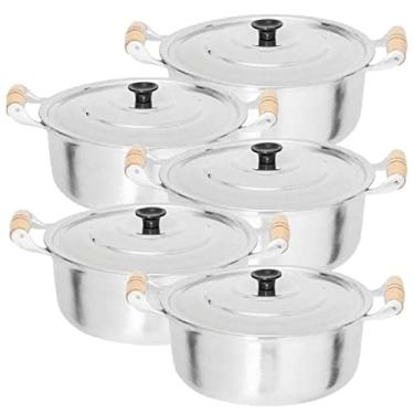 Imagem de 5 Panelas Caçarola Grossa De Alumínio Batido Polido Fundido 14-16 - 18-20 - 22