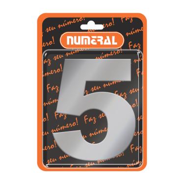 Imagem de Placa ACM Aço Escovado - Numeral | N° 5