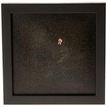 Imagem de Arte Maníacos Quadro Decorativo Tela Canvas Astronauta Coração - 32,5x23cm (Moldura caixa laca preta)