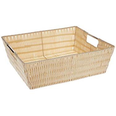 Imagem de Whitmor Bolsa de prateleira Rattique, 33 cm P x 38 cm L x 12 cm A, Latte