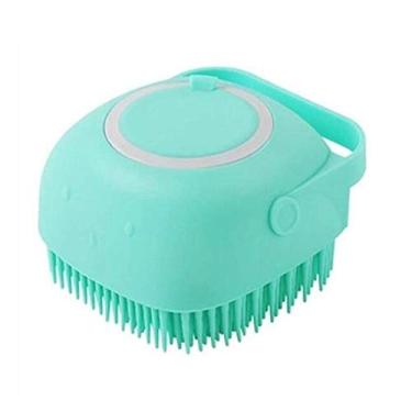 Imagem de bigbigfamily Escova corporal de silicone, Escova de banho macia 2 em 1, escova de banho para banho com dispensador de gel de banho, ferramenta de lavagem esfoliante para banho escova de limpeza massagem,verde