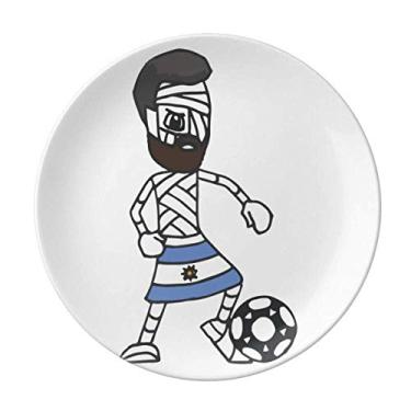Imagem de Argentina Prato de futebol americano decorativo de porcelana Salver Prato de jantar