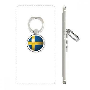 Imagem de Suporte de anel de futebol americano com bandeira nacional da Suécia, suporte ajustável