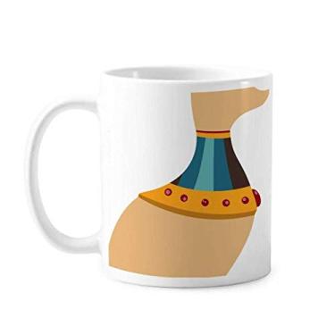 Imagem de Egito gato totem ilustração padrão caneca cerâmica café porcelana copo talheres