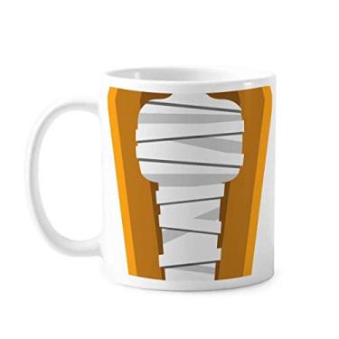 Imagem de Caneca Egito Múmia Caixão Estampa Ilustração Caneca Cerâmica Café Porcelana Talheres