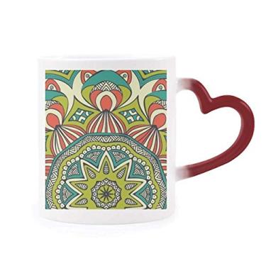 Imagem de Printing Repeat Cloth Caneca verde colorida sensível ao calor Caneca vermelha que muda de cor