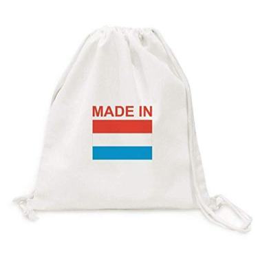 Imagem de Made In Luxembourg Country Love Mochila de lona com cordão, bolsas de compras para viagem