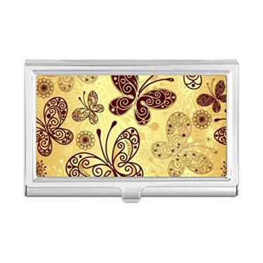 Imagem de Porta-cartões de visita com borboleta amarela para papel de parede