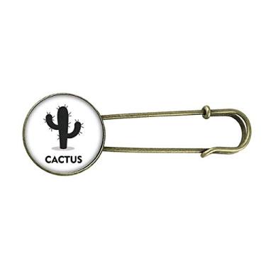Imagem de Broche de metal retrô com desenho de suculentas de planta verde de cacto