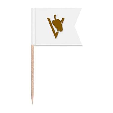 Imagem de Vultures Branches Paradas de Buscas Bandeiras de Palito de Dente, Marcação de Etiquetagem para Bolo de Festa Comida de Queijo