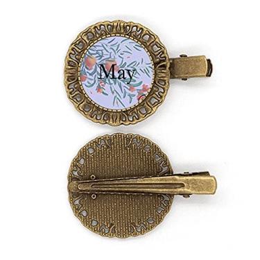 Imagem de Presilha de cabelo com estampa de flor de romã fresca, broche de cabelo