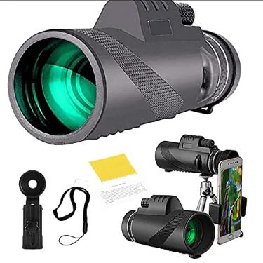 Imagem de Telescópio monocular 40X60, BAK4 Prisma à prova d'água monóculo à prova de embaçamento com suporte para smartphone e tripé para acampamento de observação de pássaros