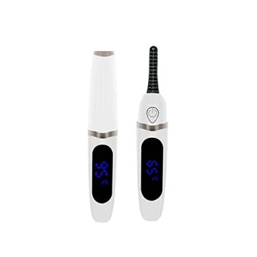 Imagem de Modelador de cílios elétrico 3 engrenagens ferramenta de ondulação de cílios de maquiagem 2 W display digital portátil maquiagem cílios fornecimento, branco