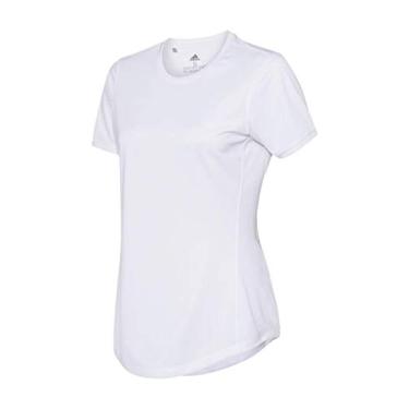 Imagem de Camiseta esportiva feminina Adidas (A377) - branca - GG