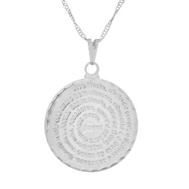 Imagem de Colar Medalha Ave Maria 25mm - Sunshine Cristais Cor:Prata