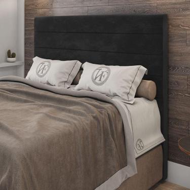 Imagem de Cabeceira King Size Napoli 193cm Veludo Preto c/ Frame Italian Flex