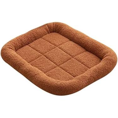 Imagem de Cama Para Cachorro Grande Lavável, Sofá Para Animais De Estimação, Almofada Macia, Tapetes De Lã, Casa Para Animais De Estimação, Viagem Ao Ar Livre, Cama De Dormir,Marrom,40x30cm,Hilarious123