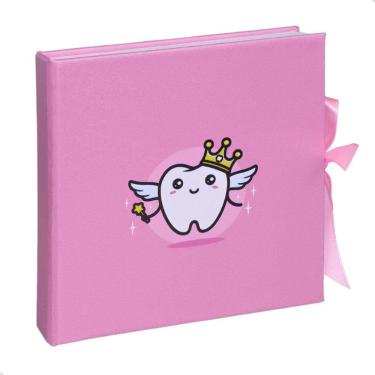 Imagem de Álbum Dental Foto 10x15 Porta Dentes De Leite ROSA Dentinhos Menina Fada do dente