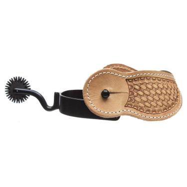 Imagem de Espora Quarto de Milha Longa com Correia de Couro Bronc-Steel 32797