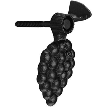 Imagem de Par de grandes cães de veneziana de ferro fundido com design de uva – fixada em atraso