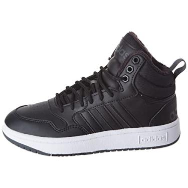 Imagem de adidas Originals Tênis masculino Hoops 3.0 Mid Winterized, Preto/Preto/Branco, 41