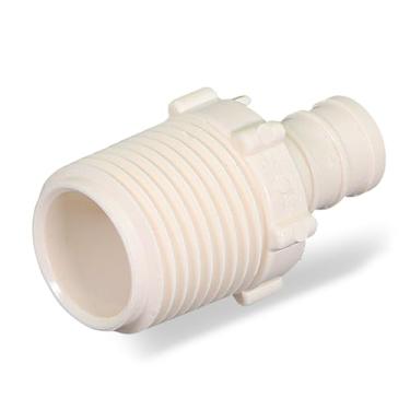 Imagem de Supply Giant Adaptador de liga de poliéster branca sem chumbo QQNB3434 com conexões NPT rosqueadas Pex para macho, 3/4 x 3/4