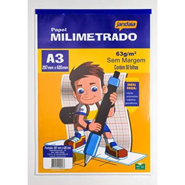Imagem de Papel Milimetrado A3 63g/m², Pacote c/ 50 Folhas, Jandaia