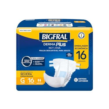 Imagem de Fralda Bigfral Derma Plus Noturna Economica G 16 Unidades