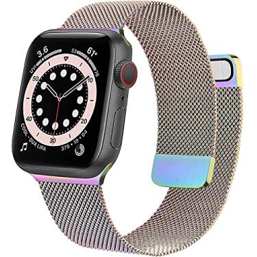 Imagem de Hoopyeecase Metal pulseira de relógio Compatível com Apple Watch Band 38mm 40mm 42mm 44mm, Aço inoxidável Malha pulseira Substituição para iWatch Series 6 5 4 3 2 1 SE