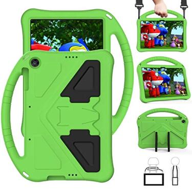 Imagem de QYiiD Capa infantil para Huawei MatePad T10 / T10s 2020, leve e à prova de choque com alça de ombro, capa infantil para T10 9,7 polegadas AGR-L09 AGR-W09 / T10s 10,1 polegadas AGS3-L09 AGS3-W09, verde