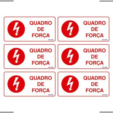 Imagem de Combo 6 Placas De Sinalização Quadro De Força 20x10 Ekomunike - X-742 F9e