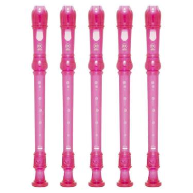 Imagem de Kit 5 Flautas Doce Soprano Germânica Em C YRS-20G Rosa Yamaha