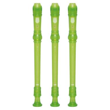 Imagem de Kit 3 Flautas Doce Soprano Barroca Em C YRS-20B Verde Yamaha