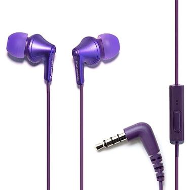 Imagem de Fones de ouvido com fio intra-auriculares e microfone Panasonic ErgoFit RP-TCM125-VA, roxo metálico