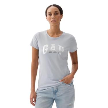 Imagem de GAP Camiseta feminina com logotipo clássico, Grey Matter Shine, G