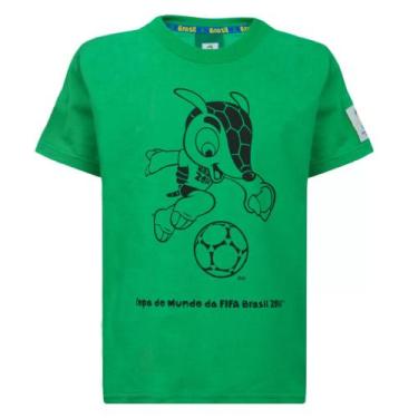 Imagem de Camiseta Infantil Fuleco Amarela Ou Verde Copa Mundial Brasil - Malvee